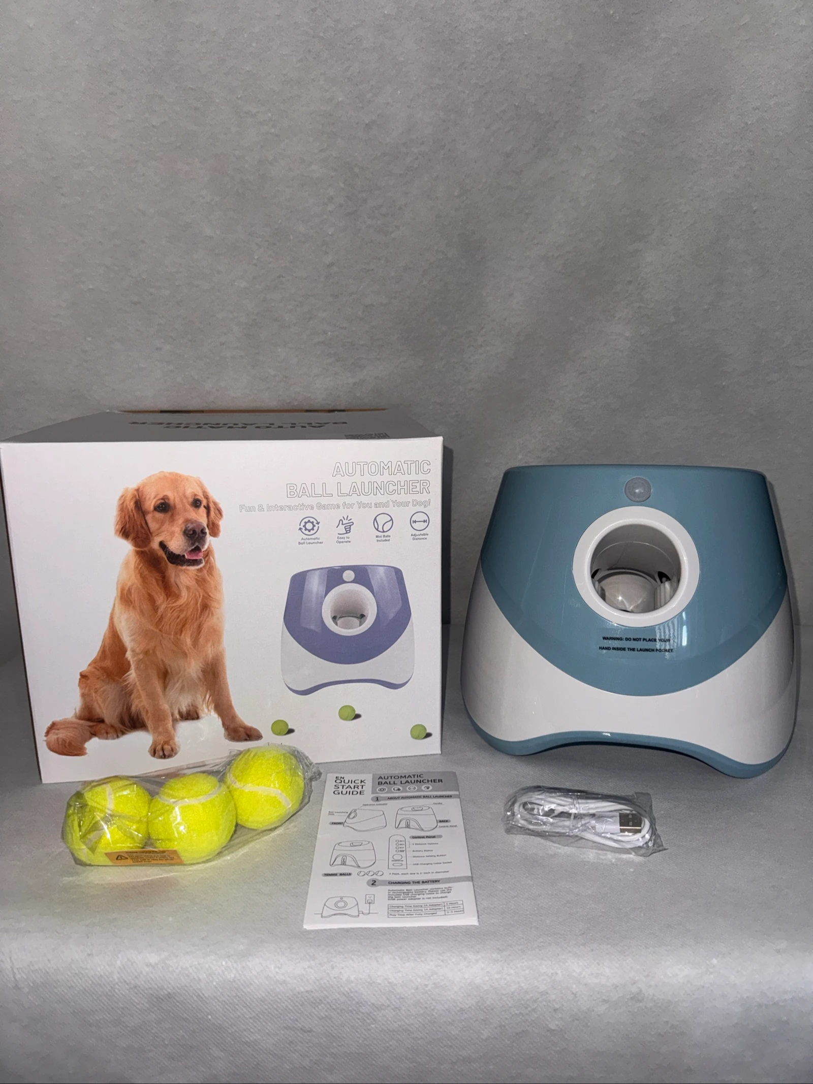 Lanceur de balle automatique pour chien ( 3 balle incluses ) 